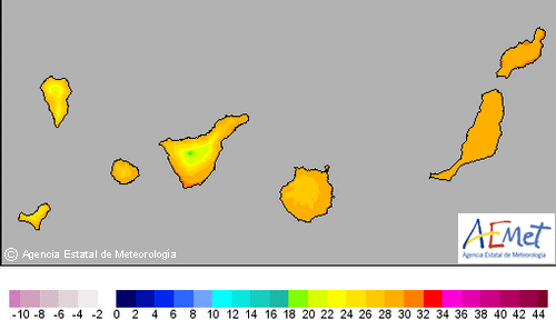 high temperature weather alert canary islands